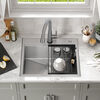 25” Workstation Kitchen Sink Drop-In Top Mount 16 Gauge Stainless Steel Single Bowl with WorkFlow™ Ledge and Accessories